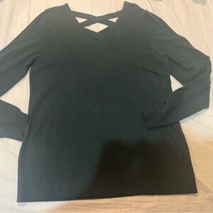 Green Crisscross V-Neck Sweater